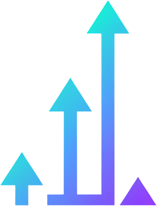 Ascending growth arrows
